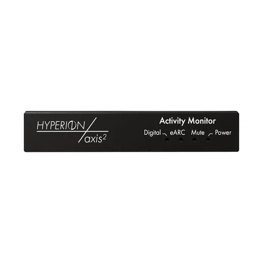 AudioControl Hyperion AXIS-2 – Frontblende mit den Anzeigen für Digital, eARC, Stumm und Betrieb