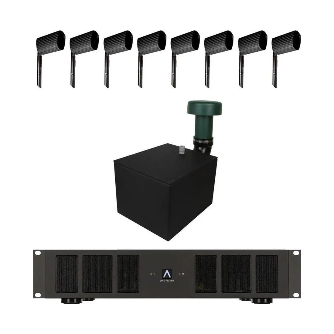 James Loudspeaker AT62-System ST12/AMP8.1 – 6,5-Zoll-Satelliten, 12-Zoll-Erdsubwoofer und einzoniger Verstärker