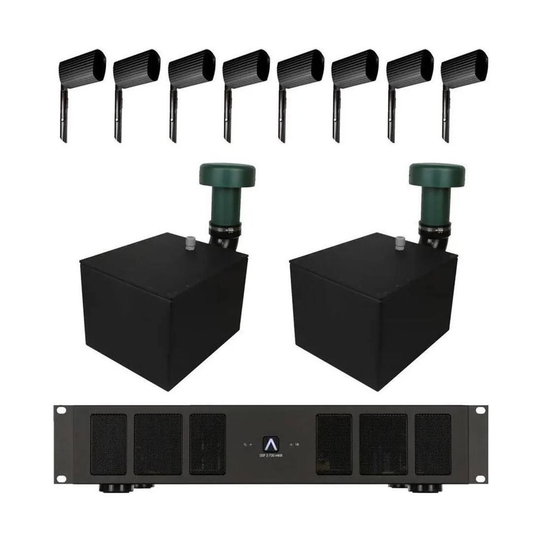 James Loudspeaker AT62-System ST12/AMP8.2 – 6,5-Zoll-Satelliten, 12-Zoll-Erdsubwoofer und zweizoniger Verstärker