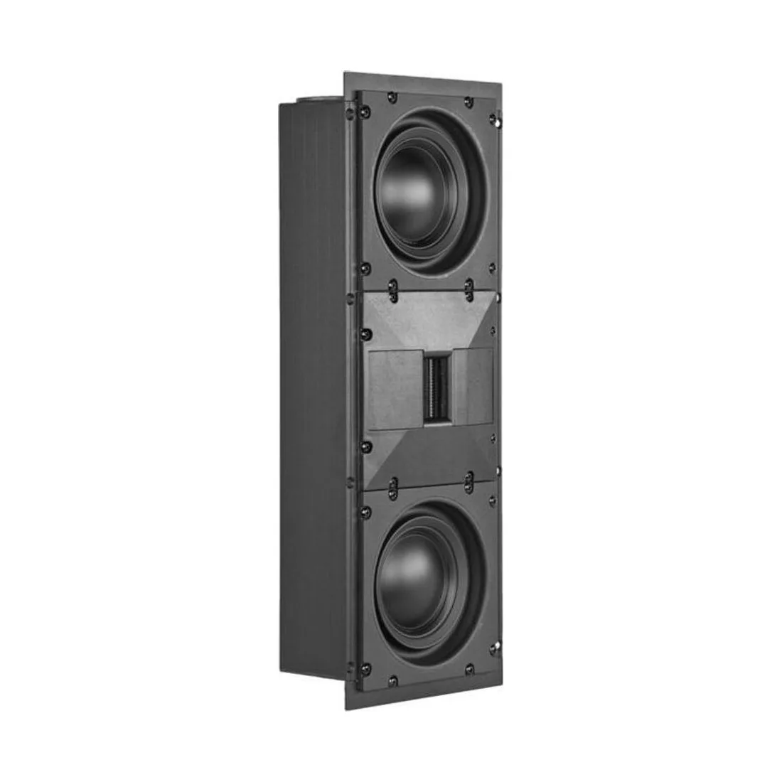 Wisdom Audio SAGE P20i – die schlanke aufrechte Einbau-Punktquelle als Stereopaar am Display